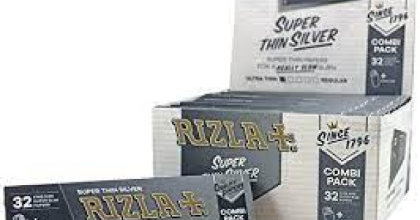 RIZLA KING SIZE SILVER SUPER SLIM PAPERS & PERFORATED